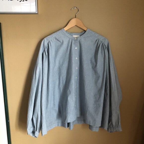 Laude the Label chambray blue oversized Francoise top M/L - Picture 6 of 8